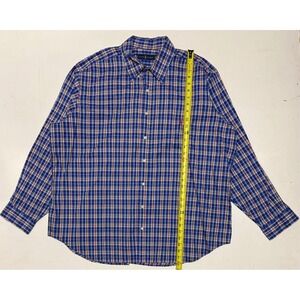 Ralph‎ Lauren Button Down Shirt Men's 2XB Blue Plaid Long Sleeve Casual